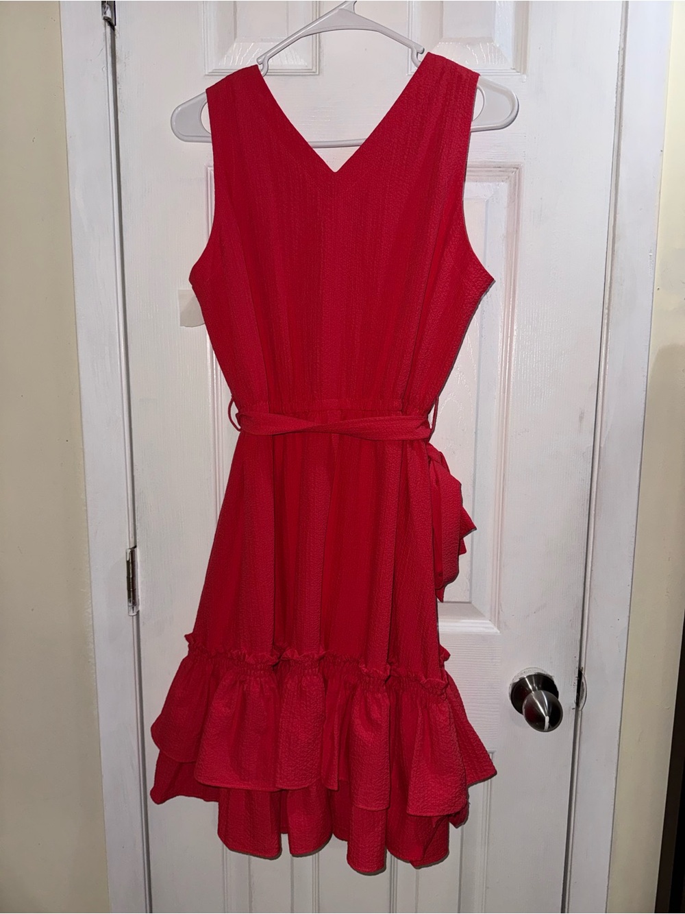 Calvin Klein Pink Tiered Ruffle Sleeveless Dress Size 8 Nwt - Picture 10 of 10
